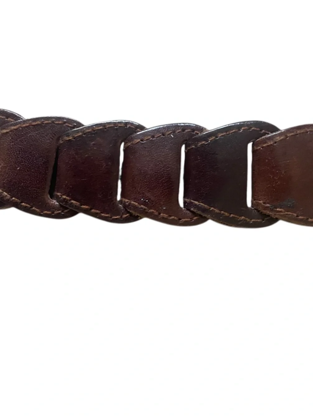 The Limited Braided Genuine Leather Belt with Brass Buckle - Brown
